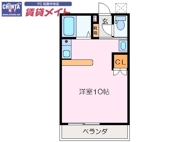 リバティー(ワンルーム/2階)の間取り写真