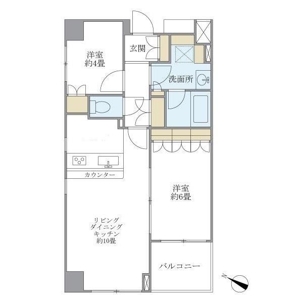プレミアコート桜台(2LDK/1階)の間取り写真