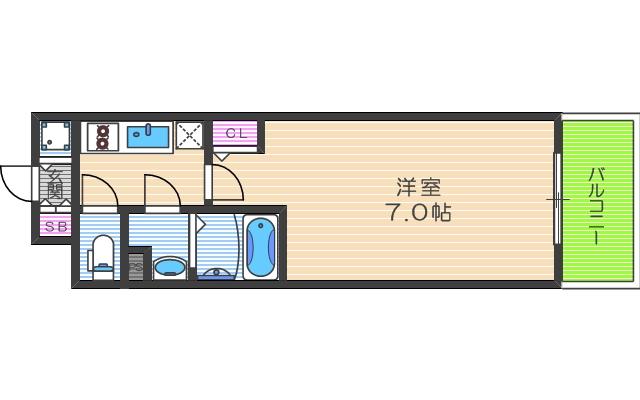エスリード梅田グレイス(1K/4階)の間取り写真