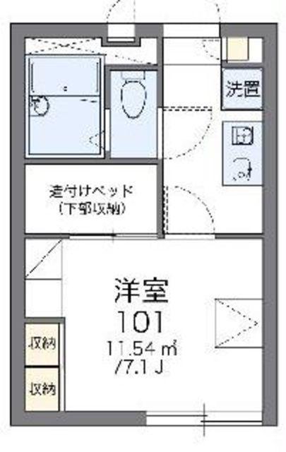 レオパレス三立ハイツA(1K/1階)の間取り写真