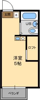 リバーヒルズ(ワンルーム/2階)の間取り写真