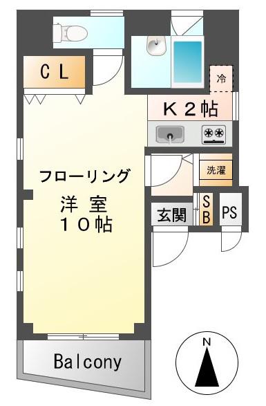 ビルドヒルズ駒沢(1K/5階)の間取り写真