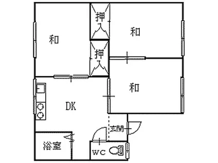 グリーンコーポ富士(3DK/2階)の間取り写真