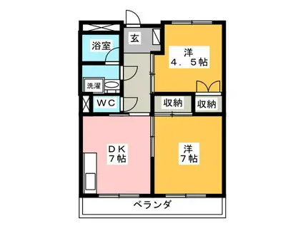 桜ハイツ(2DK/3階)の間取り写真
