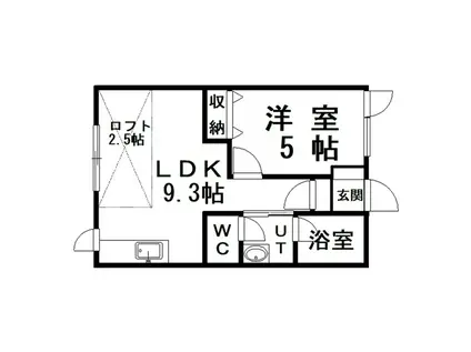 ファミールハイツ(1LDK/2階)の間取り写真