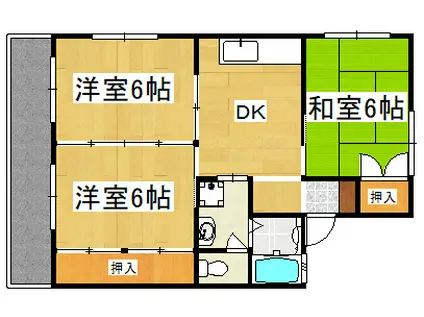 セジュール翠(3DK/2階)の間取り写真