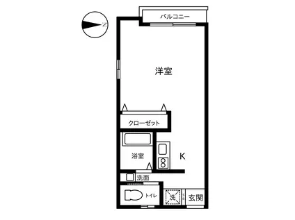 松戸市五香西アパート(ワンルーム/2階)の間取り写真