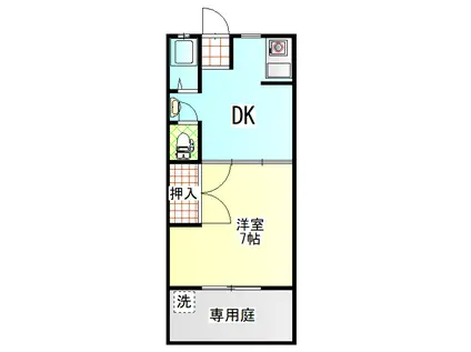マンション加地(1DK/1階)の間取り写真