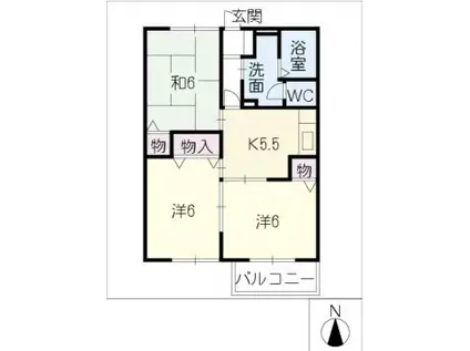 エスポアールMAYI(3K/2階)の間取り写真
