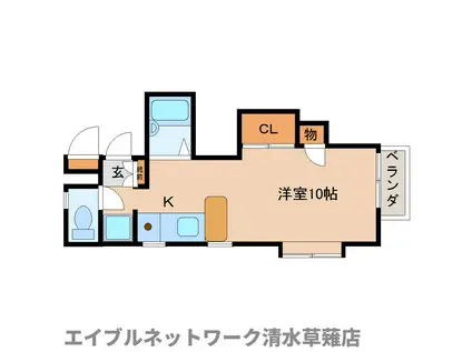 ハイツコメット(ワンルーム/2階)の間取り写真