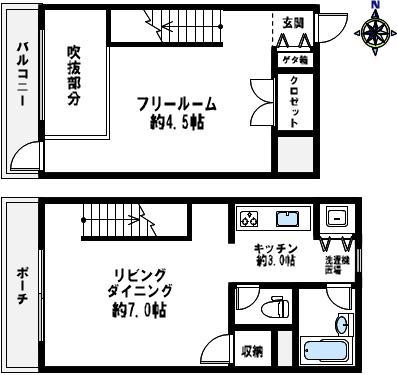 ウィンディコート(1DK/1階)の間取り写真