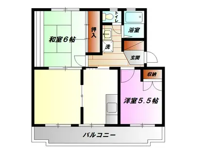 ハイツエスアール(3DK/2階)の間取り写真