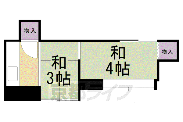 牧定荘(2K/1階)の間取り写真