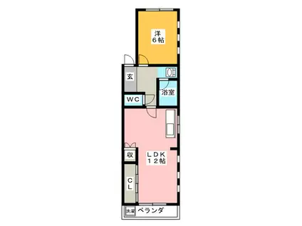 アルカディア(1LDK/3階)の間取り写真