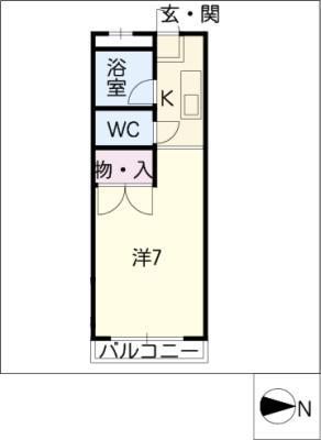 ケントハウス(1K/2階)の間取り写真