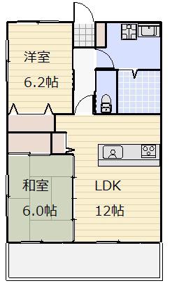 エディフィスSKY(2LDK/3階)の間取り写真