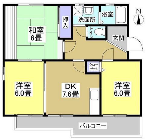 アンヌプリA(3DK/2階)の間取り写真