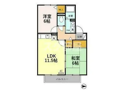 ラフィネ・スターブル(2LDK/2階)の間取り写真