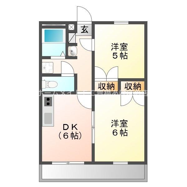 MH-ARC KAORU(2DK/2階)の間取り写真