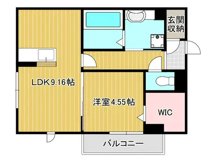 ウインズ23(1LDK/1階)の間取り写真
