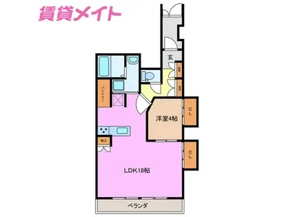 トーカイハイツ(1LDK/5階)の間取り写真