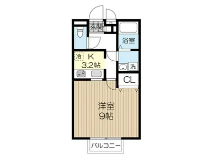 アムール風香(1K/1階)の間取り写真