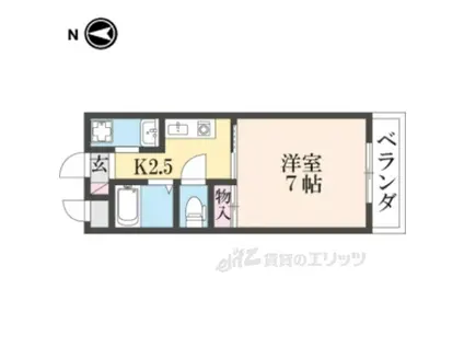 サニーウェル新石切(1K/2階)の間取り写真