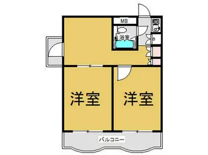 ラ・フォーレ八事(2DK/3階)の間取り写真