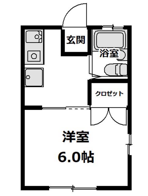 浅川コーポ(1K/1階)の間取り写真