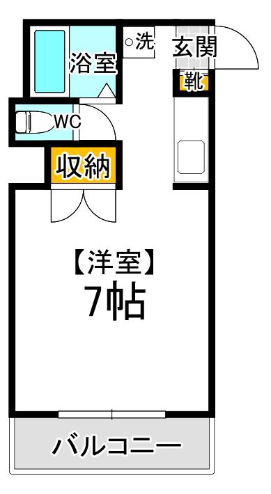 内田ビル(1K/3階)の間取り写真