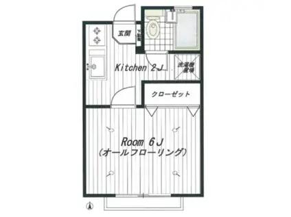 べあ・はうす1 1階(1K/1階)の間取り写真