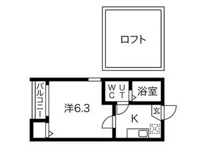 FELICEIII(1K/2階)の間取り写真