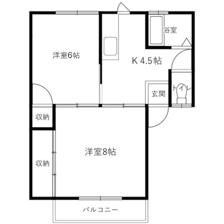 コスモハイツカメリア(2K/2階)の間取り写真