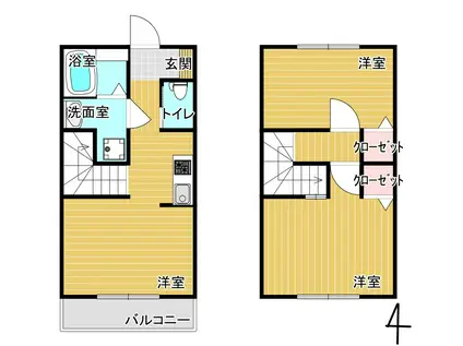 グラディート(2DK/1階)の間取り写真
