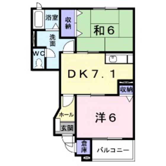 アイアンON(2DK/1階)の間取り写真