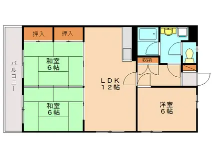 グレイス若久中央(3LDK/3階)の間取り写真