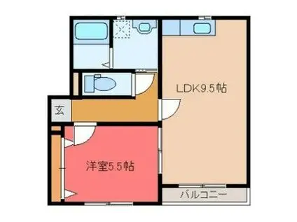 ハビタベーシック(1LDK/1階)の間取り写真