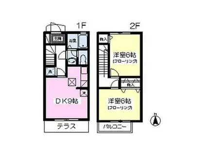 スリーホームナカムラ(2DK)の間取り写真