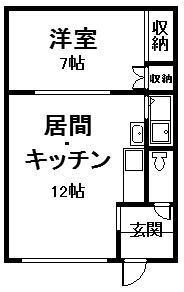 藤コーポ(1LDK/2階)の間取り写真