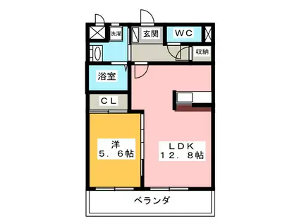 ヴァイス ハイム(1LDK/1階)の間取り写真