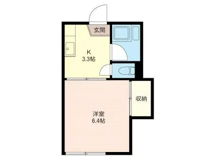 コーポ高橋第二(1K/1階)の間取り写真