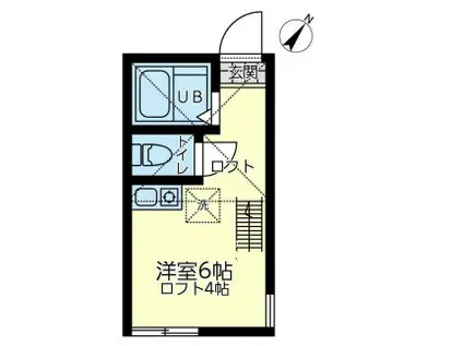 ユナイト東白楽マルコ・デ・ヴィータ(ワンルーム/2階)の間取り写真
