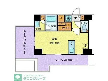 ジェノヴィア本羽田スカイガーデン(ワンルーム/6階)の間取り写真