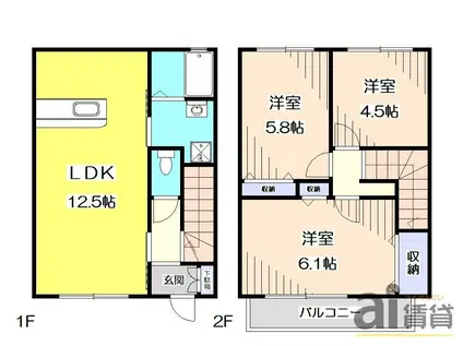 メークピュア原田(3LDK/2階)の間取り写真