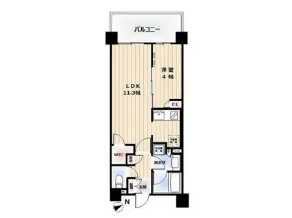 リビオ新宿ザ・レジデンス(1LDK/3階)の間取り写真