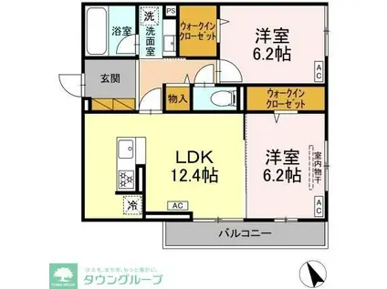 D-ROOM海神町南HY(2LDK/3階)の間取り写真