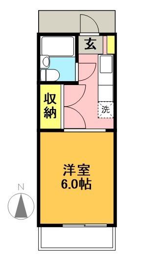 グリーン・クォーター(1K/1階)の間取り写真
