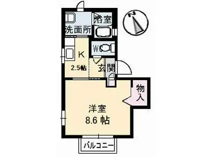 シャーメゾンK(1K/1階)の間取り写真