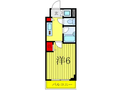 スパシエアルマール浮間公園(1K/1階)の間取り写真