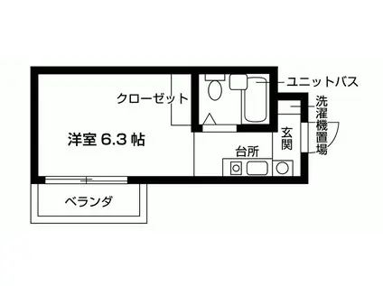 ピュアハウス(1K/1階)の間取り写真